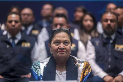La Fiscal General de Guatemala, Consuelo Porras, asiste a una conferencia de prensa en el edificio del Ministerio Público en Ciudad de Guatemala el 7 de mayo de 2024