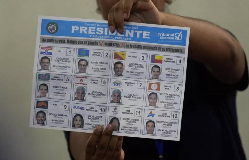 AFP | Papeleta de votación para presidente en la elecciones generales de Panamá.