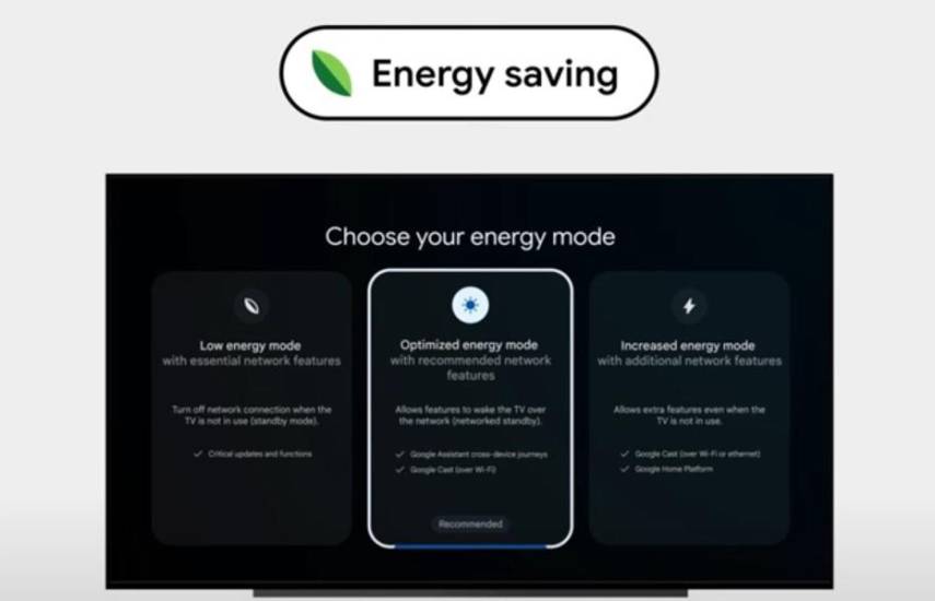 Ahorro de energía en AndroidTV.