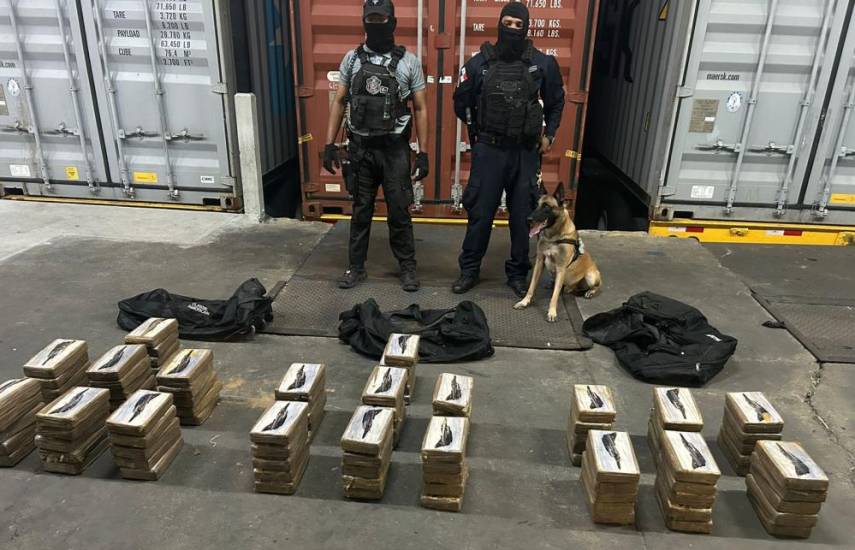 Incautan 100 paquetes de droga ocultos en un contenedor en Colón
