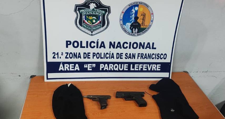 Tras persecución, la Policía detiene a 5 personas e incauta dos armas de fuego