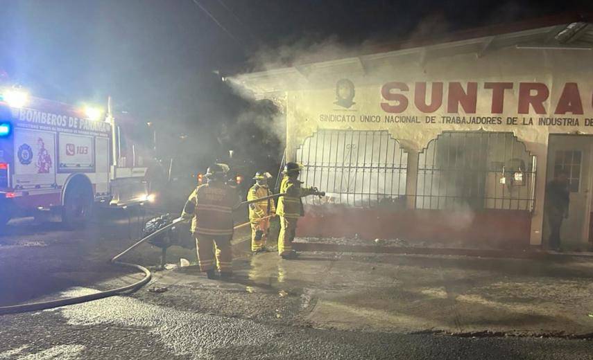 Incendian la sede del SUNTRACS en Panamá Oeste