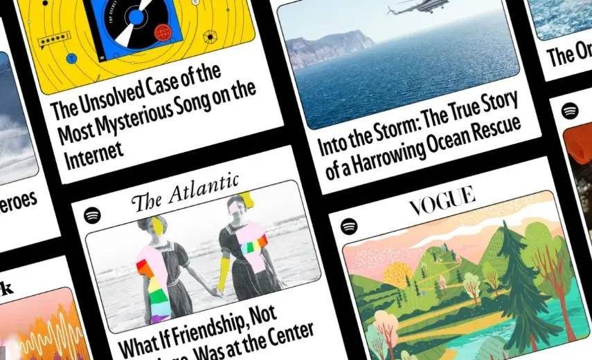 Spotify incorpora artículos de revistas de formato largo narrados a su oferta de audiolibros