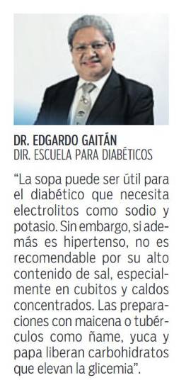 $!La alimentación para los diabéticos