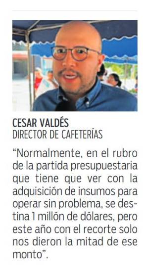$!Crisis presupuestaria afecta calidad del menú en cafeterías de la UP