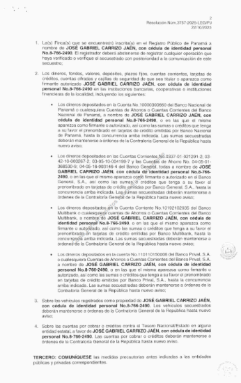 $!Ordenan cautelación de bienes del exvicepresidente Carrizo