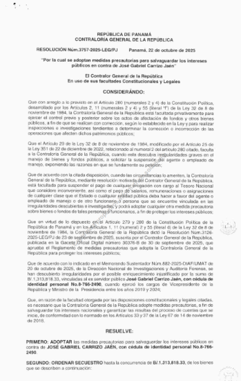 $!Ordenan cautelación de bienes del exvicepresidente Carrizo