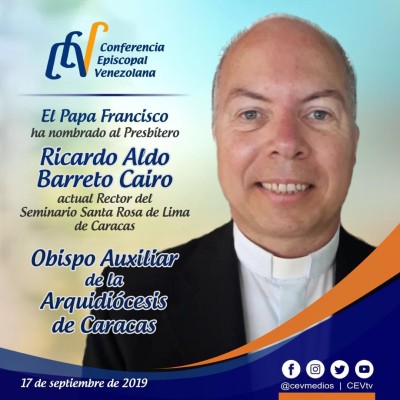 Papa Francisco nombró a sacerdote panameño como Obispo Auxiliar en Caracas