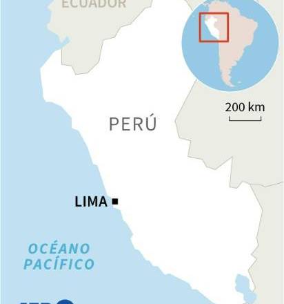 Mapa de Perú con la ubicación de su capital, Lima