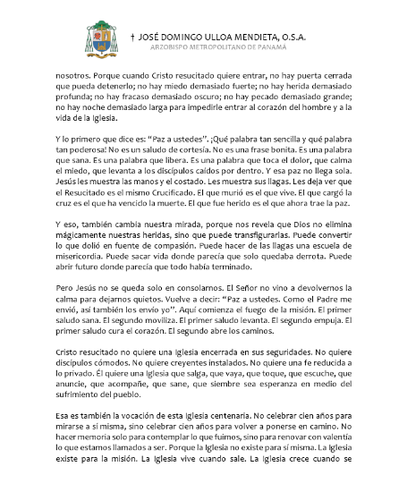 $!Monseñor Ulloa hizo un llamado a la conciencia social durante la homilía del II Domingo de Pascua