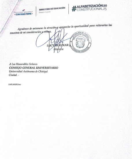 $!Se filtra renuncia de Etelvina Medianero en medio de investigaciones en la Unachi