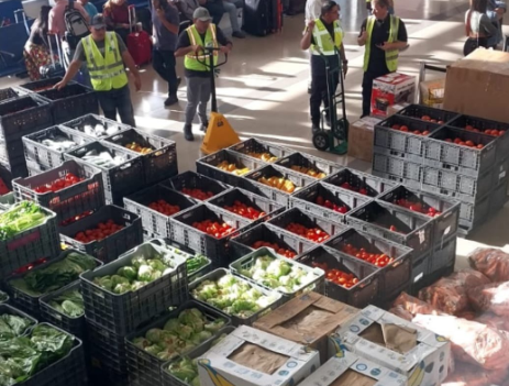 Transporte aéreo de alimentos en medio de bloqueos de calles