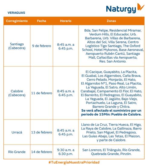 $!AVISO IMPORTANTE: Trabajos de mantenimiento en la red eléctrica del 9 al 15 de febrero de 2026