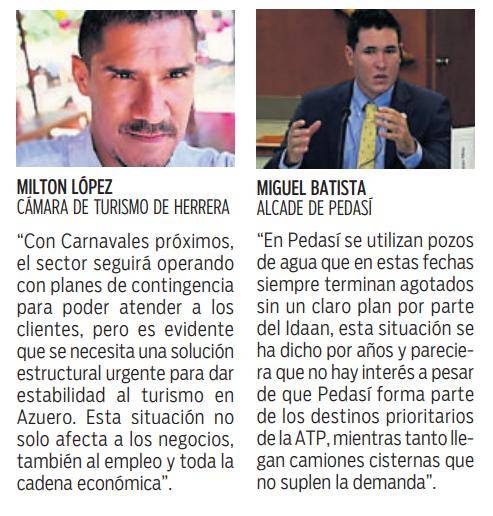 $!Pozos y compra de agua, medidas de los hoteleros ante la crisis en Azuero