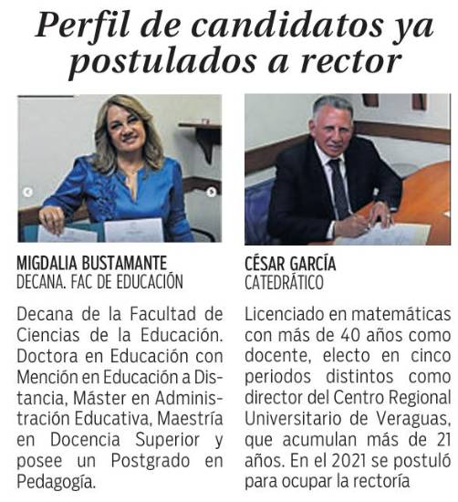 $!Perfiles y propuestas de los candidatos a rector de la UP