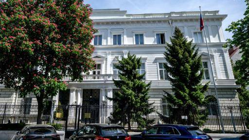 Una imagen de la Embajada de Rusia en Austria tomada el 4 de mayo de 2026 en Viena