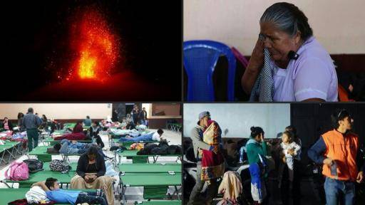 Vecinos del volcán de Fuego de Guatemala, entre el temor a morir y a los ladrones