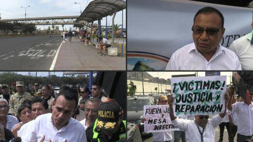 Protesta de transportistas contra la extorsión y los asesinatos en Lima