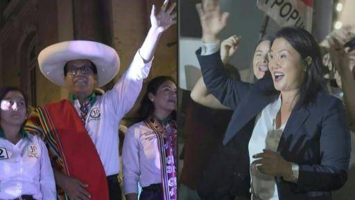 El izquierdista Sánchez disputará el balotaje en Perú contra la derechista Fujimori
