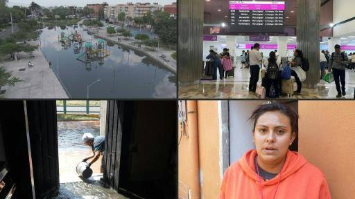 Fuertes lluvias generan caos en aeropuerto de Ciudad de México