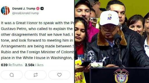 Trump invita a Petro a la Casa Blanca en su primera llamada telefónica