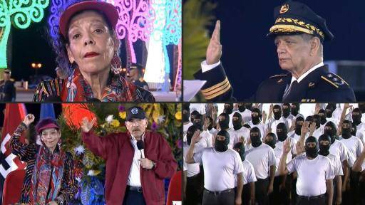 Ortega y su esposa juramentan a 30.000 policías voluntarios encapuchados en Nicaragua