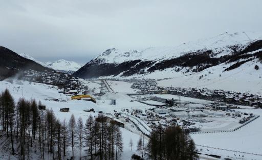 El trampolín de saltos de esquí de los Juegos Olímpicos de Invierno de Milán-Cortina, en Livugno, Italia, en una imagen del 13 de enero de 2026