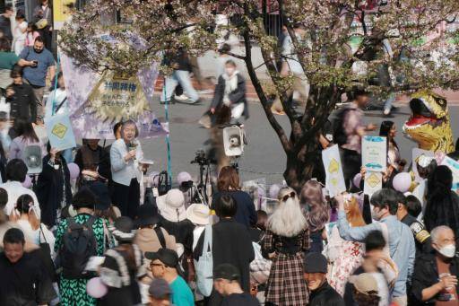 Una manifestación contra la entrada en vigor de la custodia compartida en caso de divorcio, el 29 de marzo de 2026 en Tokio