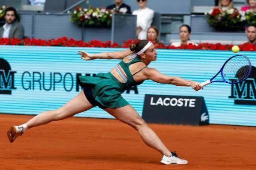 La ucraniana Marta Kostyuk durante la final del WTA 1000 de Madrid ante la rusa Mirra Andreeva, en la Caja Mágica de Madrid, el 2 de mayo de 2026