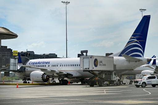 Avión de la aerolínea panameña Copa, en el aeropuerto Internacional de Tocumen, Ciudad de Panamá, el 4 de diciembre de 2025