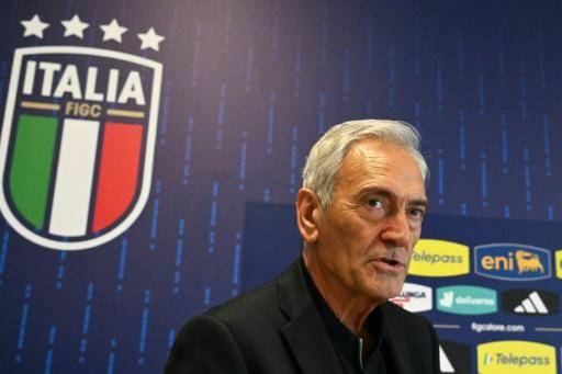 El presidente de la Federación Italiana de Fútbol (FIGC), Gabriele Gravina, en conferencia de prensa tras la eliminación de Italia en la Eurocopa de Alemania, en Iserlohn el 30 de junio de 2024