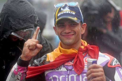 El español Jorge Martín celebra su victoria en el Grand Prix de Motegi en Japón, el 1 de octubre de 2023
