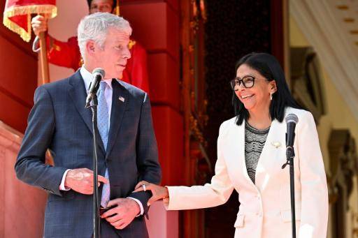 La presidenta interina de Venezuela, Delcy Rodríguez y el secretario de Energía de Estados Unidos en el Palacio Presidencial de Miraflores, en Caracas, el 2 de septiembre de 2026