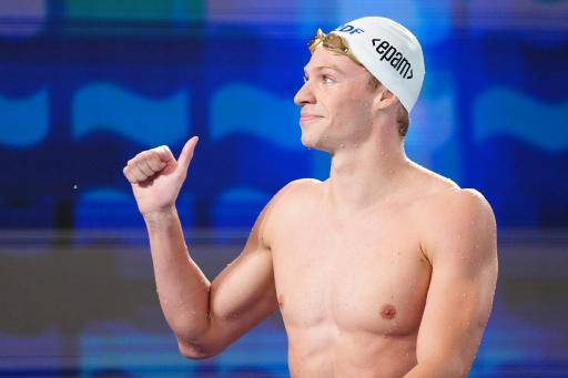 Léon Marchand tras ganar la final de 200 metros mariposa del Campeonato Europeo de Natación. En París, el 15 de agosto de 2026