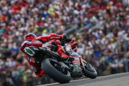 El piloto español de MotoGP Marc Márquez conduce su Ducati durante la carrera esprint del Gran Premio de Alemania, el 11 de julio de 2026 en el circuito Sachsenring, en el este de Alemania