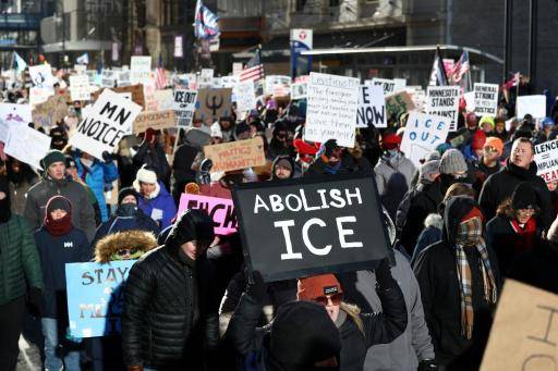 Una protesta contra el Servicio de Inmigración y Aduanas (ICE) de Estados Unidos convocada en Mineápolis, Minesota, el 30 de enero de 2026
