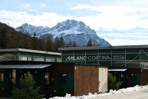 La villa olímpica de Cortina para los Juegos Olímpicos de Invierno 2026, fotografiada el 11 de diciembre de 2025 en Fiames