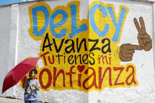 Un mural en apoyo a la presidenta interina de Venezuela, Delcy Rodríguez, el 2 de febrero de 2026 en Caracas.