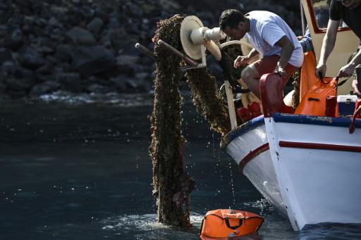 Buzos extraen redes fantasma de las profundidades de Santorini