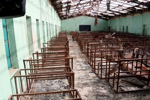 Un aula quemada en la escuela de Chibok, en el noreste de Nigeria, donde unos yihadistas de la organización Boko Haram secuestraron a 276 adolescentes el 14 de abril de 2014, fotografiada el 5 de marzo de 2015