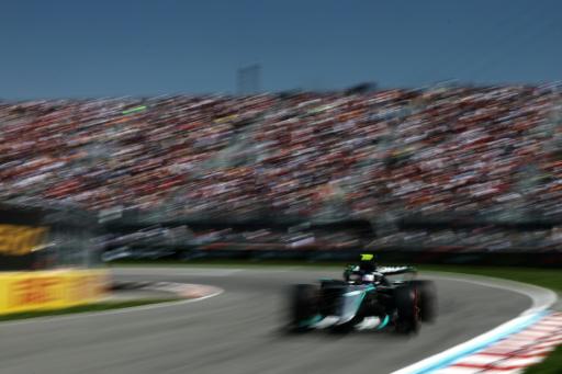 El auto Mercedes del italiano Kimi Antonelli durante el ensayo libre del Gran Premio de Canadá el 22 de mayo de 2026