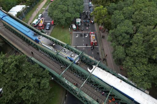 Vista aérea del accidente de trenses en Buenos Aires, Argentina, el 10 de mayo de 2024