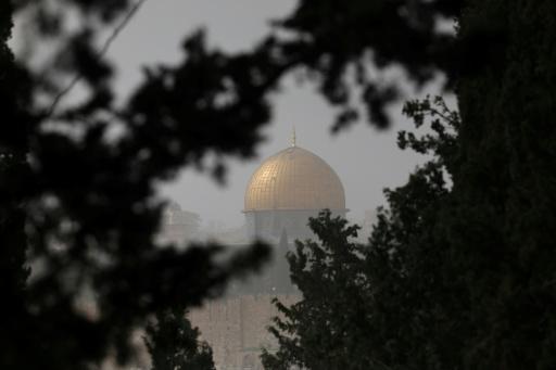 La cúpula de la Roca, en el complejo de la Mezquita Al Aqsa, en Jerusalén, fotografiada desde el Monte de los Olivos el 14 de febrero de 2026