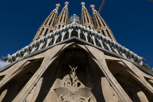 Una foto tomada el 3 de febrero de 2026 de la Sagrada Familia en Barcelona