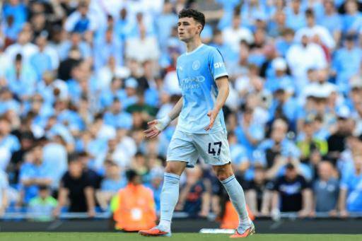 Phil Foden durante un partido contra Aston Villa en Mánchester, el 24 de mayo de 2026