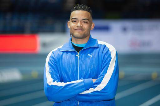 El saltador de altura griego Emmanouil Karalis, el 18 de febrero de 2026 en Lievin, Francia