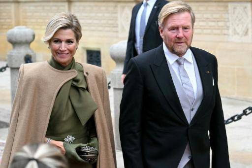 Los reyes de Países Bajos, Guillermo Alejandro y Máxima, llegan a la ceremonia de abdicación del gran duque Henri, el 3 de octubre de 2025 en Luxemburgo