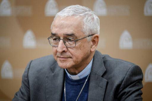 Jose Ornelas, presidente de la Conferencia Episcopal Portuguesa, comparece tras una reunión de la comisión que estudió los abusos sexuales a niños en el seno de la Iglesia católica, el 3 de marzo de 2023 en el santuario de Fátima, en Leiria