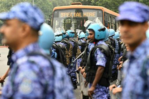 Las fuerzas de seguridad desplegadas en Nueva Delhi para impedir una manifestación el 10 de octubre de 2026