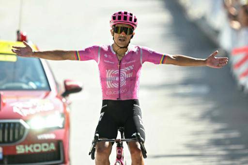 El corredor ecuatoriano del equipo EF Education - EasyPost, Richard Carapaz, se impone en la 18ª etapa del Tour de Francia, en Orcières-Merlette, en los Alpes franceses, el 23 de julio de 2026